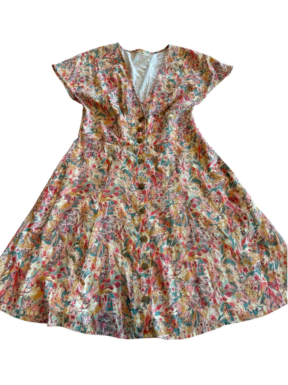 Marine Layer Multicolor Floral Button-Front Mini Dress